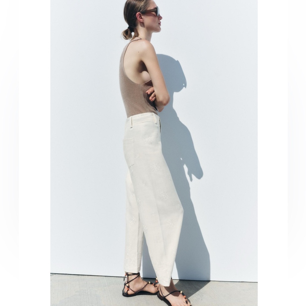 ❗️SOLD❗️ZARA EMBROIDERED PANTS ZW COLLECTION - Picture 4 of 14